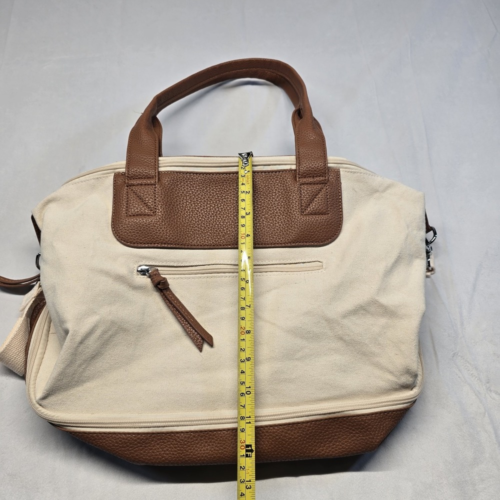 Graf Lants Tan Canvas/leather Tote - Picture 3 of 9